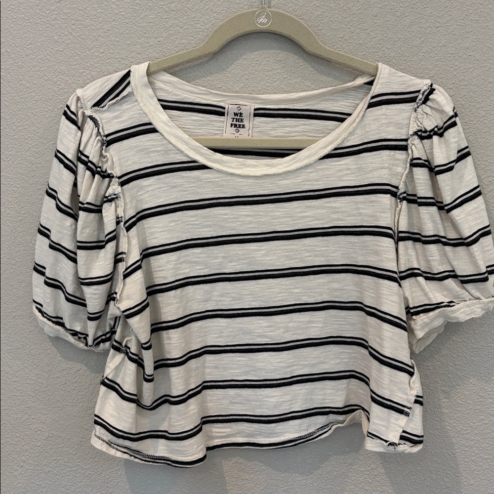We The Free Monochrome Striped Top